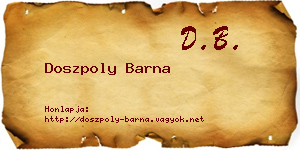 Doszpoly Barna névjegykártya